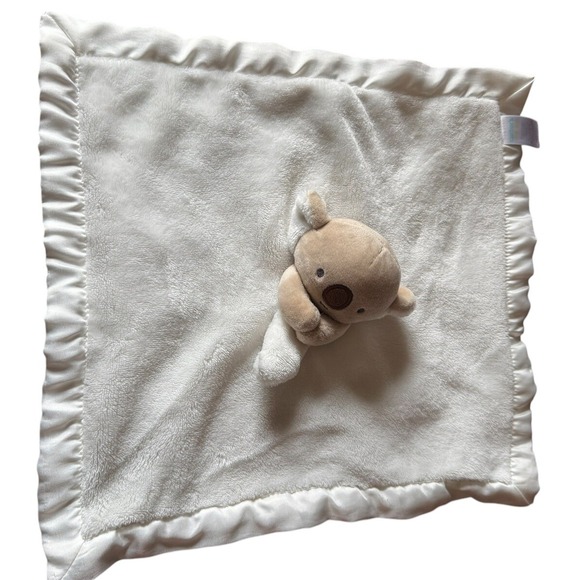 Carter's Other - Carter's baby lovey off white brown bear 13 x 13 fleece satin trim & back